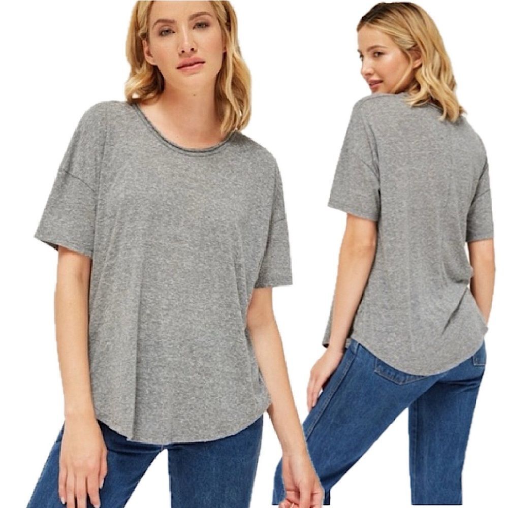 LACAUSA Heather Gray Relaxed Fit Forever Tee Size XS
